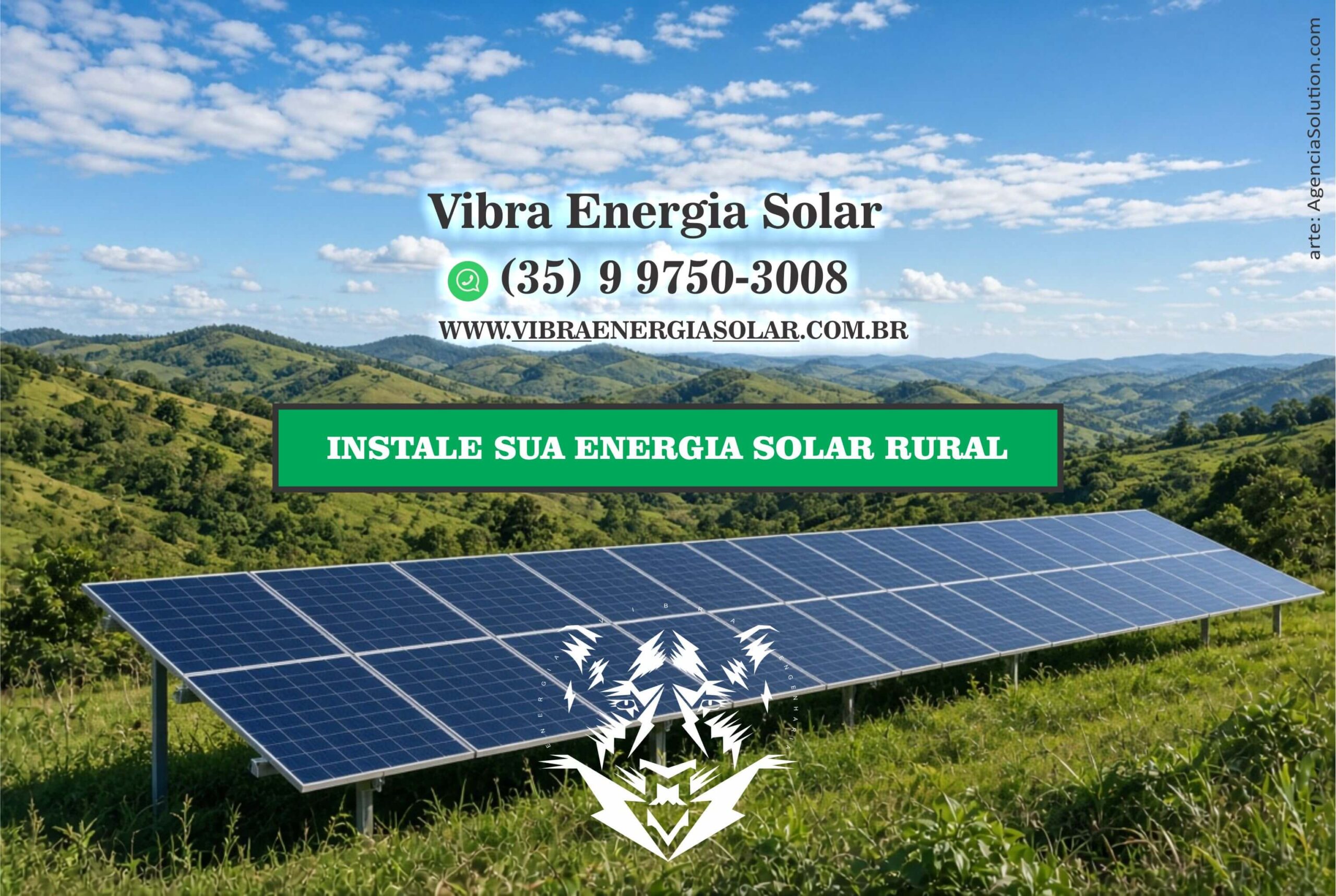 Energia solar rural em Três Corações. Reduza custos de irrigação, ordenha e produção. Sistemas sob medida para fazendas. Orçamento grátis Vibra Energia Solar