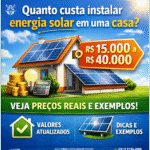 Quanto Custa Instalar Energia Solar Em Uma Casa? Veja Preços Reais e Exemplos