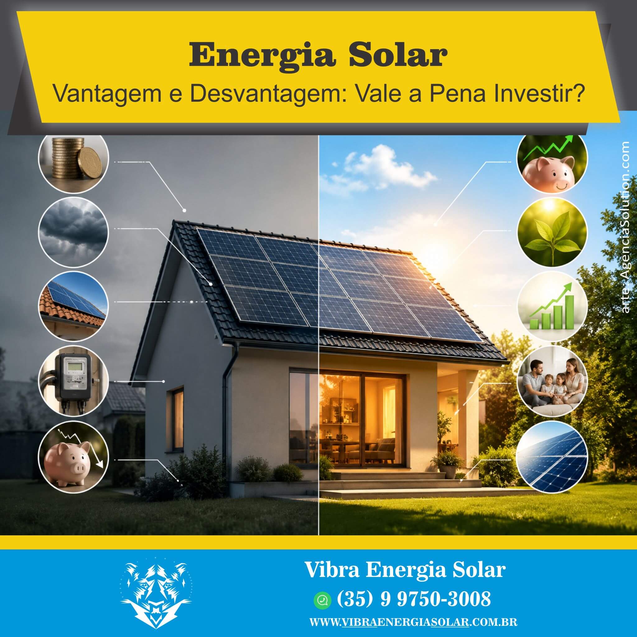 Conheça as principais vantagens e desvantagens da energia solar e descubra se vale a pena investir em um sistema fotovoltaico residencial.